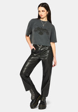 Raven Washed Boxy Crop T-Shirt