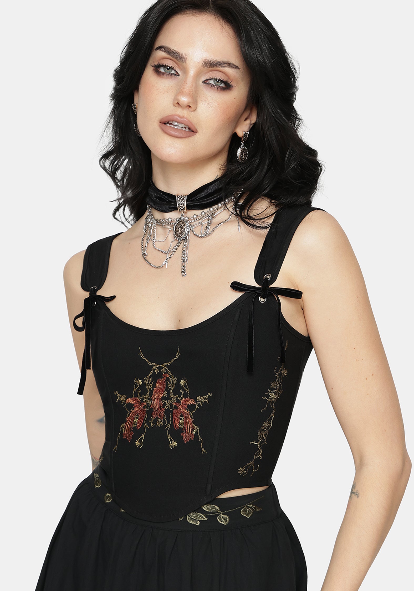 Phoenix Embroidered Corset Top – Disturbia