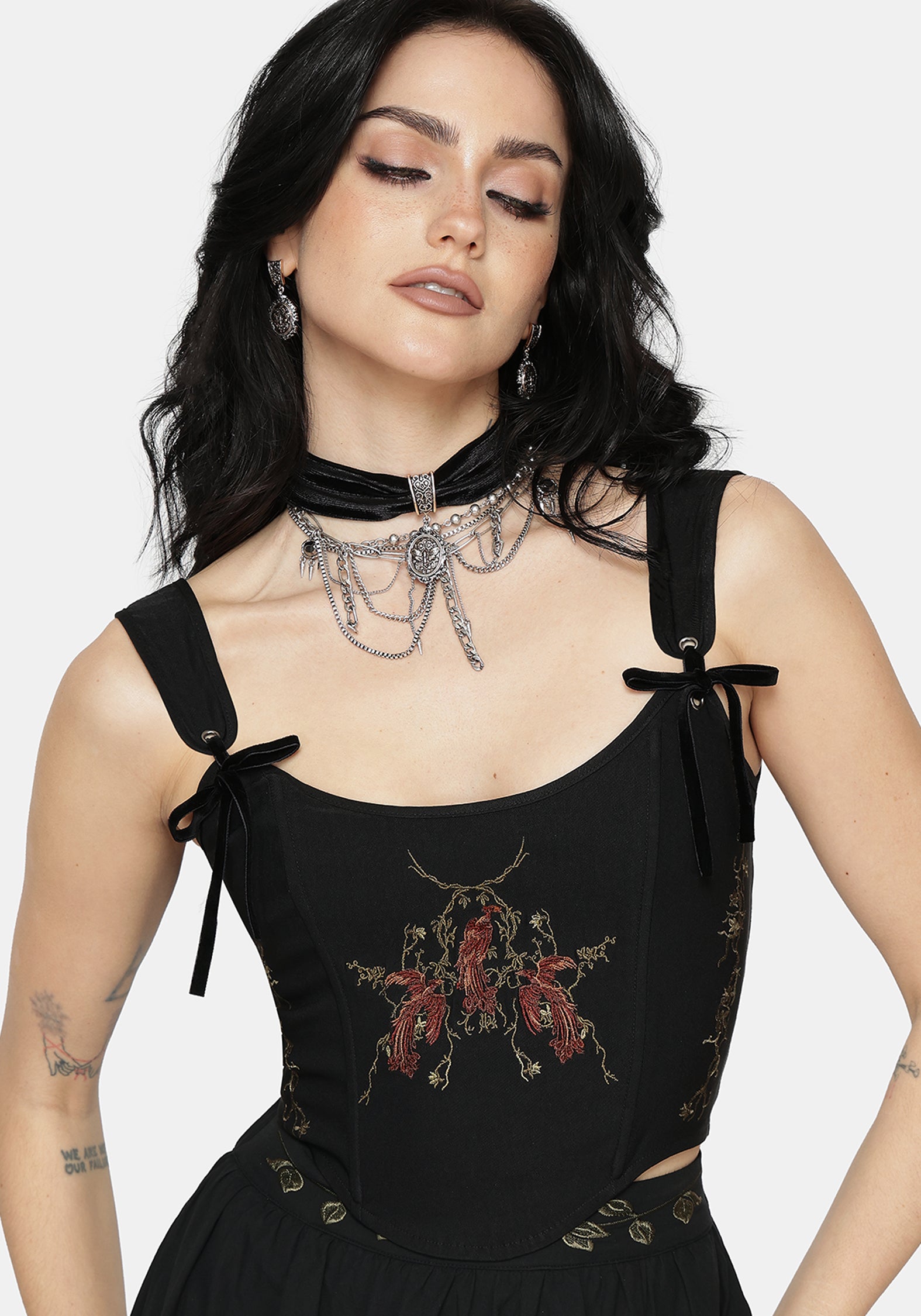Phoenix Embroidered Corset Top – Disturbia
