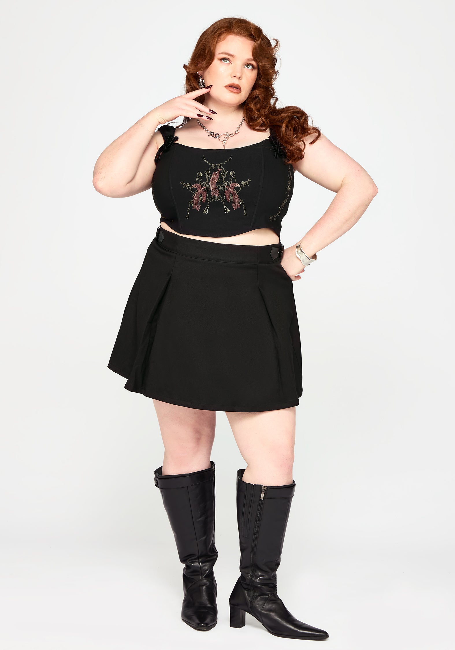 Phoenix Embroidered Corset Top