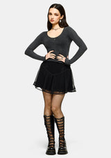 Lucera Long Sleeve Pointelle Scoop Neck Top