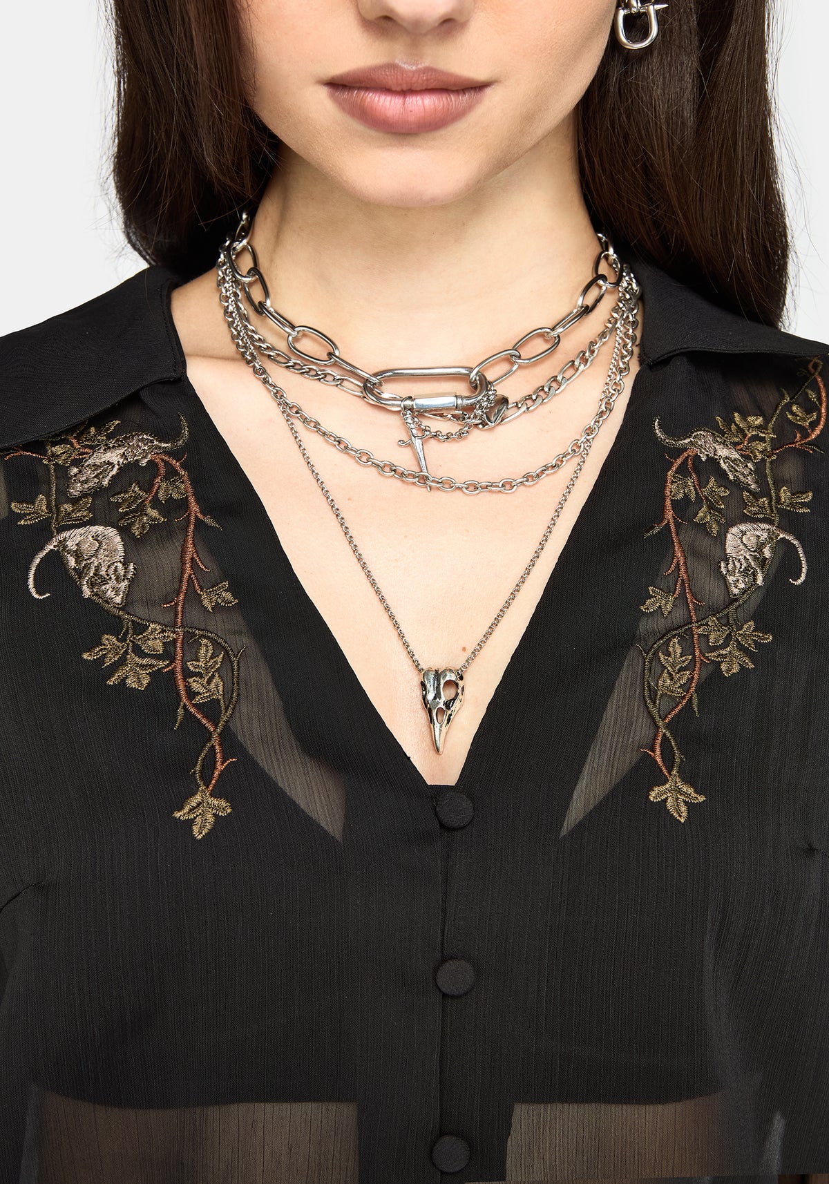 Rasque Embroidered Chiffon Shirt