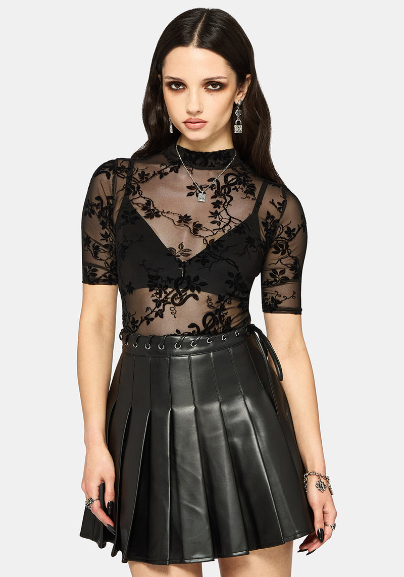Saski Thorn Jinx Mesh Short Sleeve Top – Disturbia