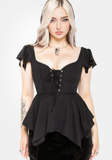 Stassi Lace Up Hanky Hem Top US 2
