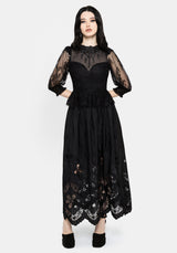 Jade Lace Embroidered Sweetheart Blouse