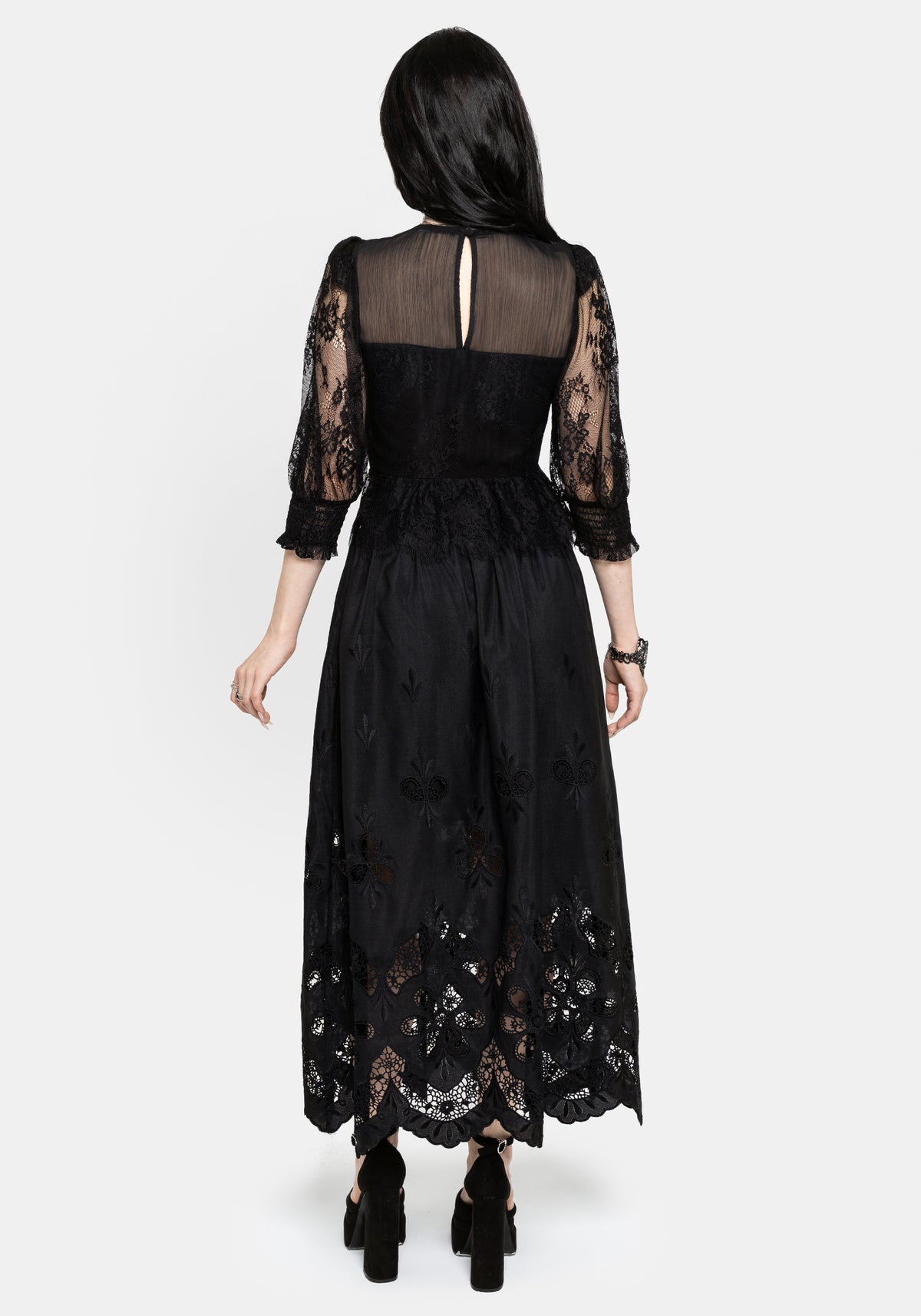 Jade Lace Embroidered Sweetheart Blouse