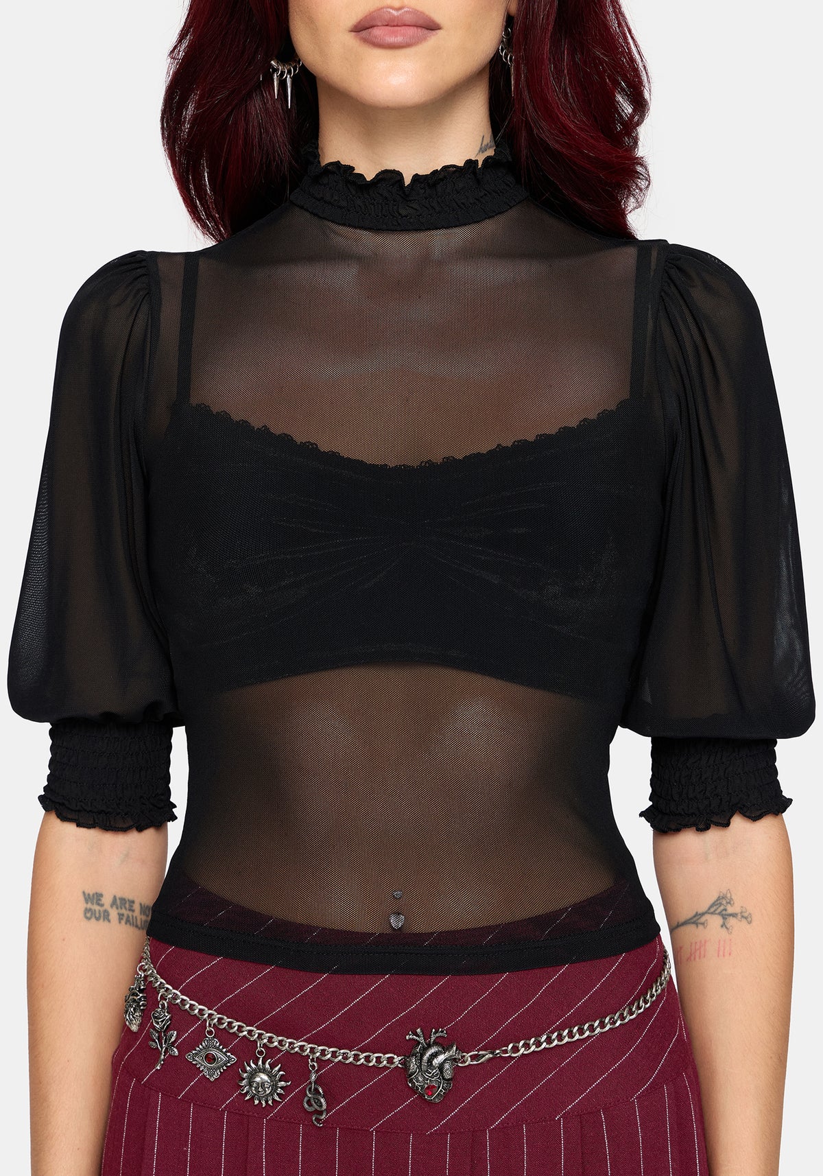 Mave Shirred Mesh Blouse US 2