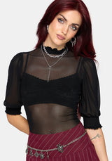 Mave Shirred Mesh Blouse US 2