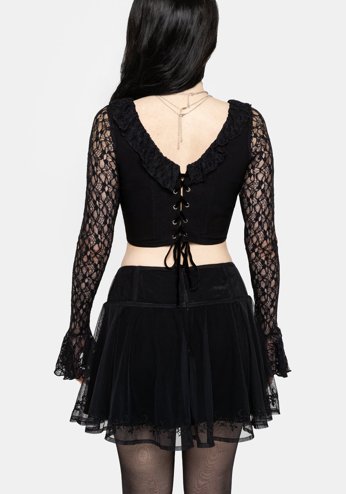 Mila Long Sleeve Lace Corseted Top