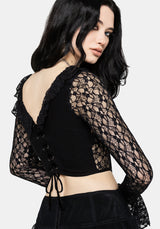 Mila Long Sleeve Lace Corseted Top