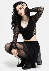 Mila Long Sleeve Lace Corseted Top