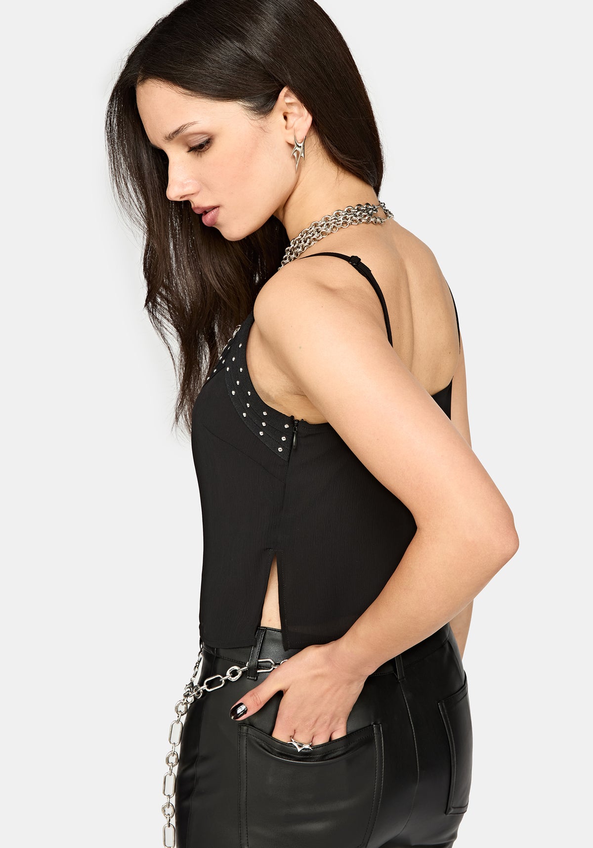 Emara Pierced Neckline Cami Top
