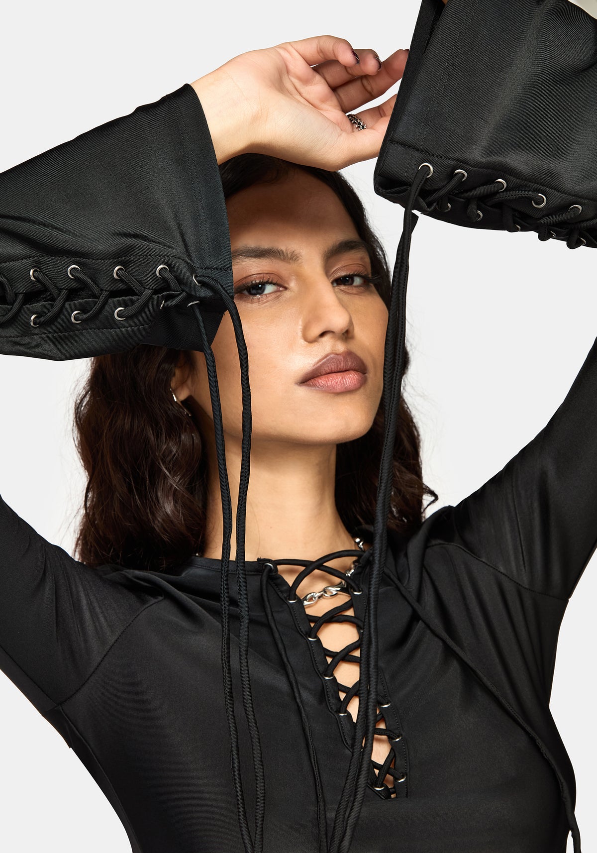 Kaya Lace Up Slinky Top