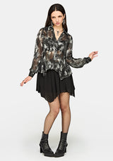 Essie Cinched Jacquard Hanky Hem Shirt