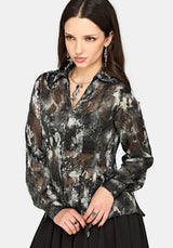 Essie Cinched Jacquard Hanky Hem Shirt