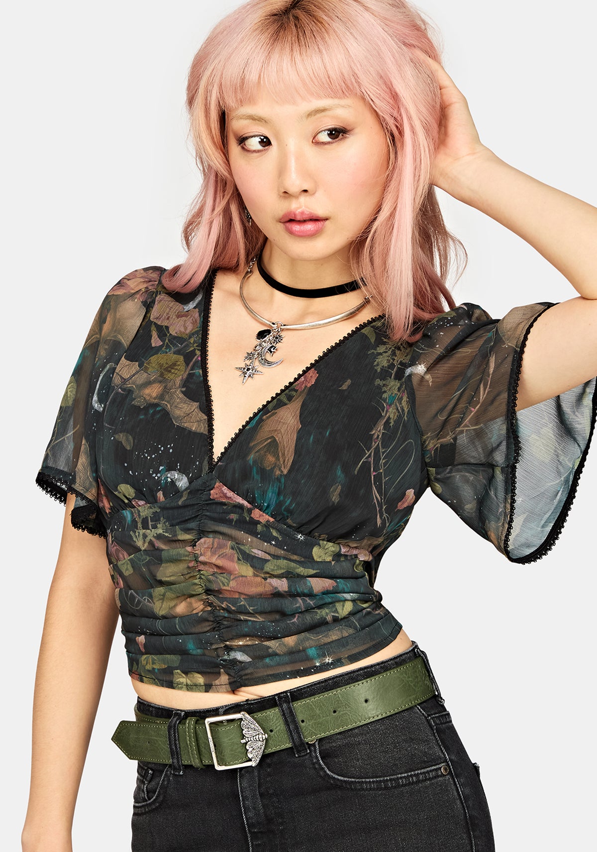 Atilla Print Chiffon Blouse