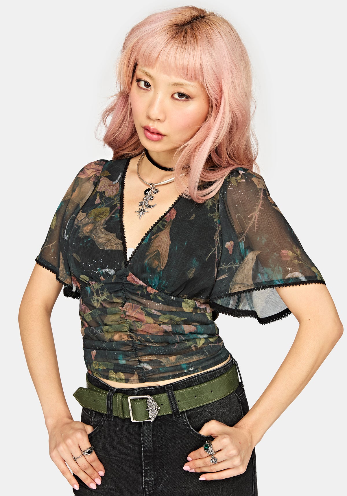 Atilla Print Chiffon Blouse