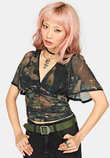 Atilla Print Chiffon Blouse