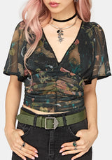 Atilla Print Chiffon Blouse