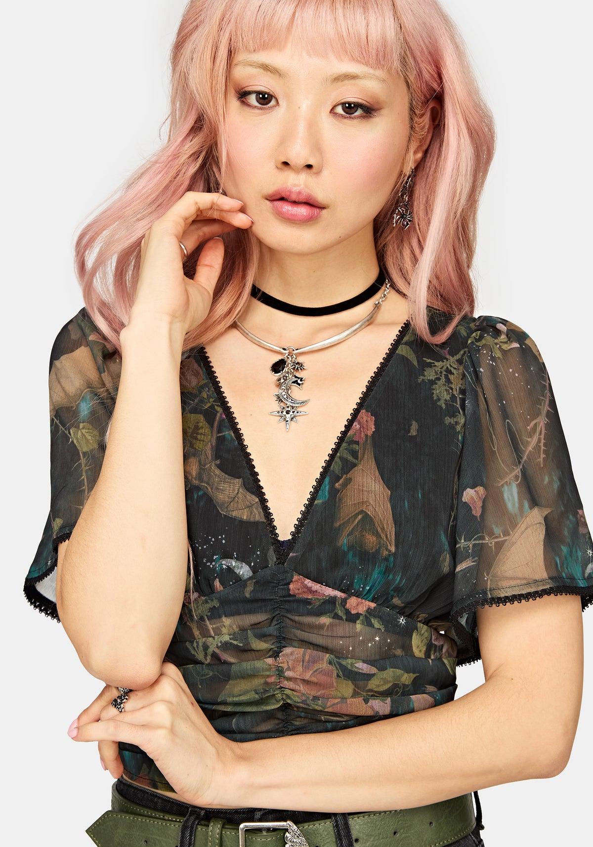Atilla Print Chiffon Blouse