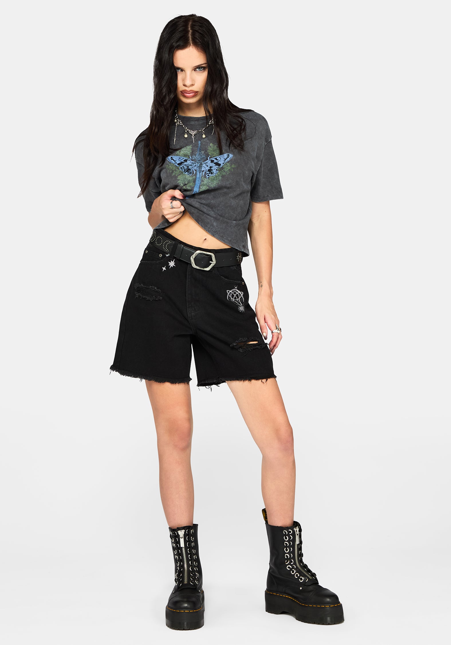 Lunar Sword Embroidered Boxy Tee
