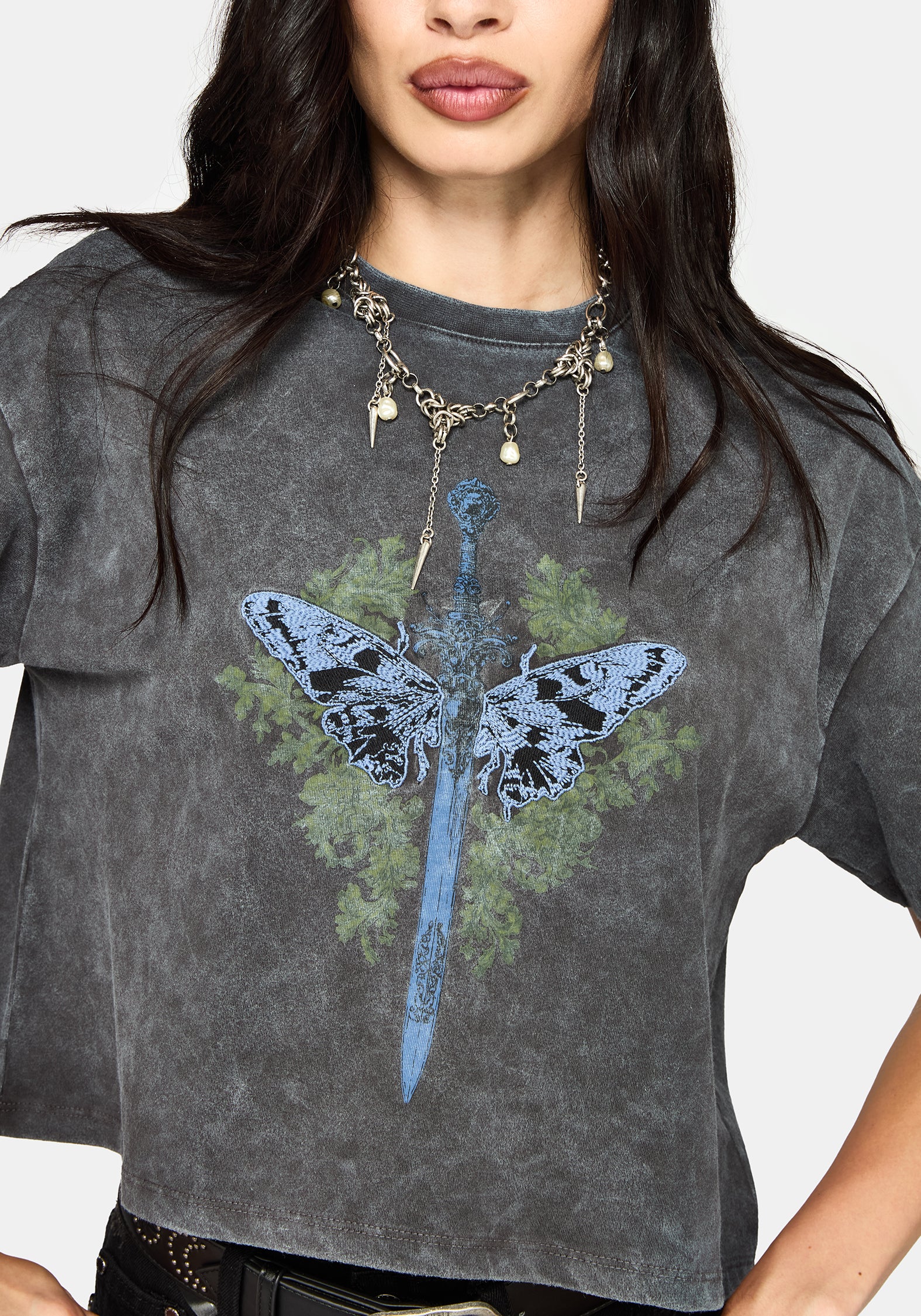 Lunar Sword Embroidered Boxy Tee