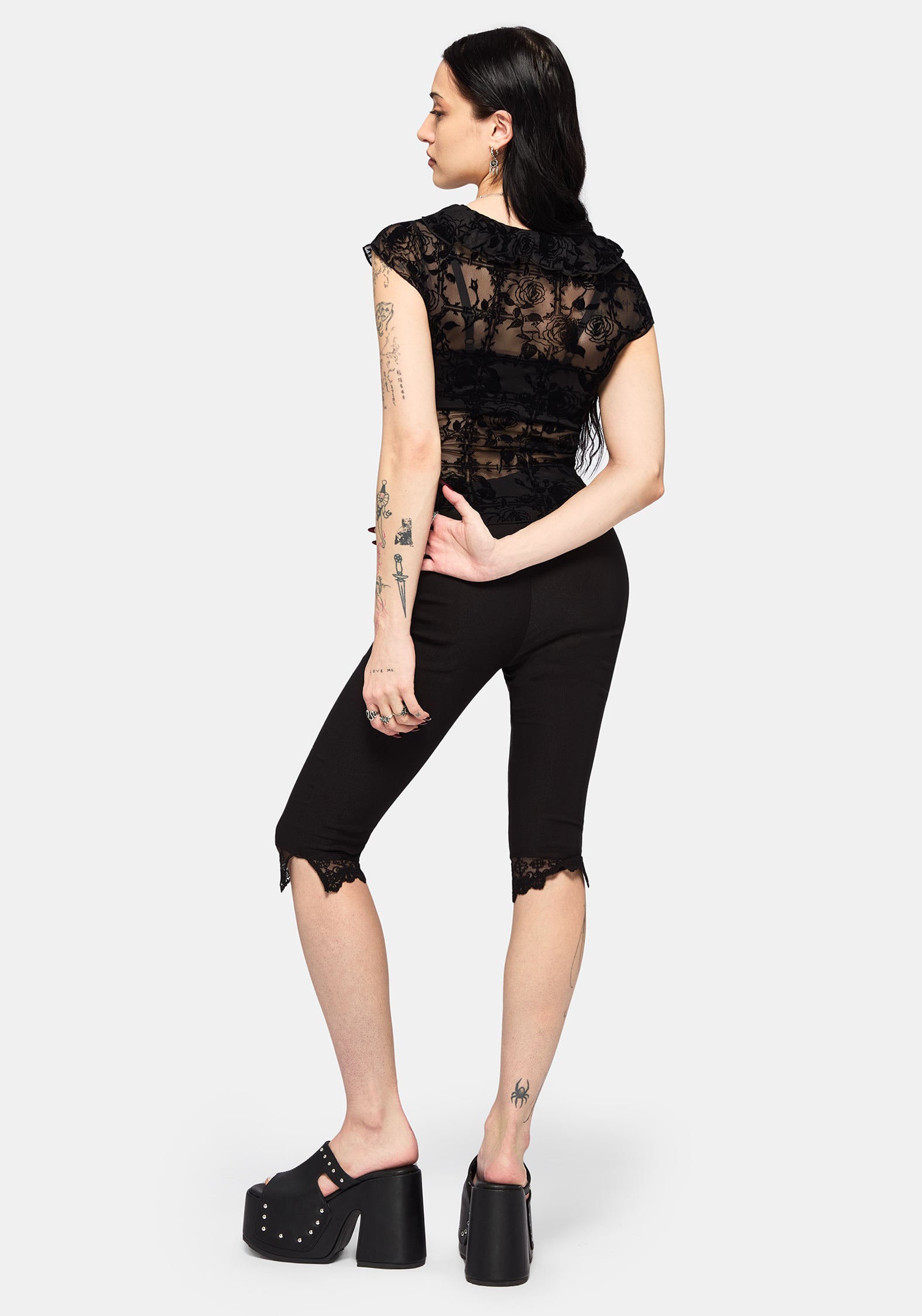 Rose Riot Flock Mesh Blouse