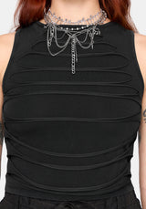 Zuri Distressed Slash Neck Tank Top