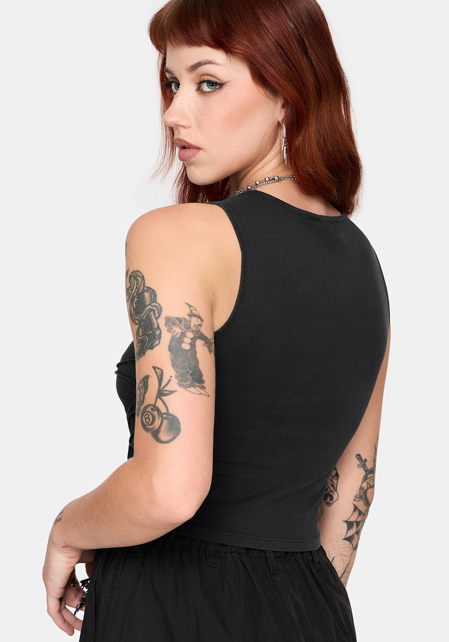 Zuri Distressed Slash Neck Tank Top – Disturbia