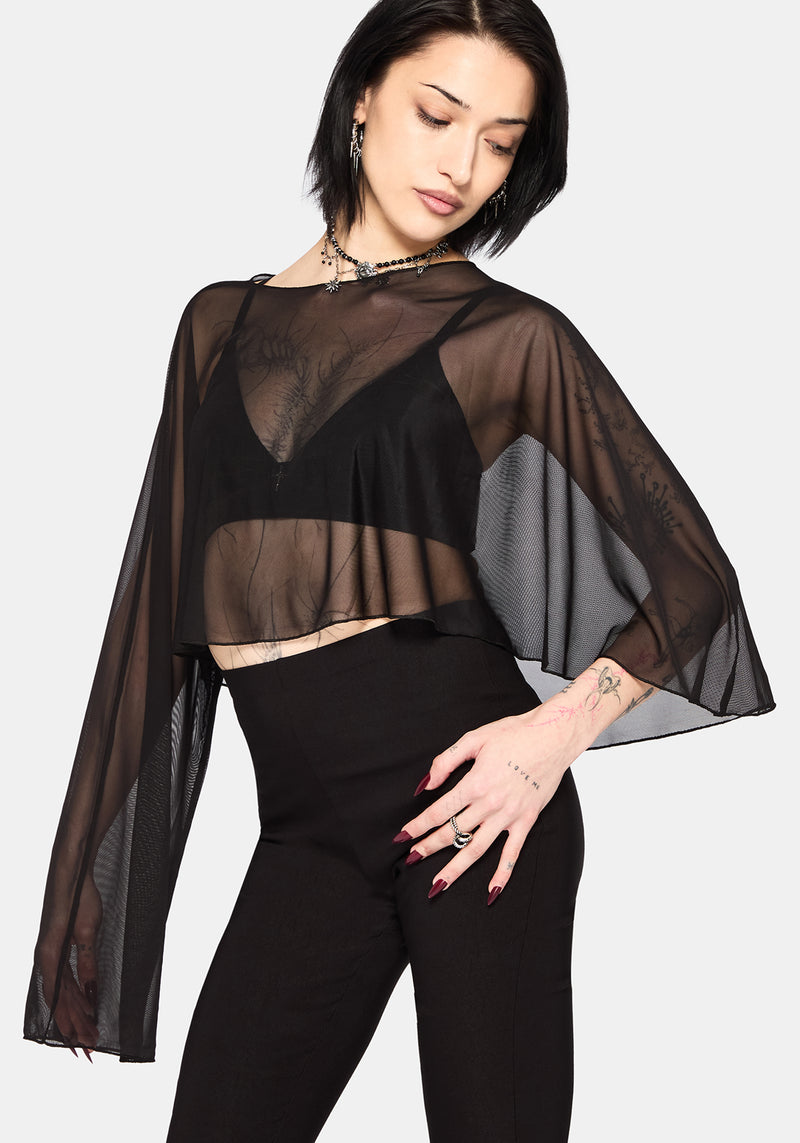 emmie mesh mini dress Emmie Black Mesh Poncho – Disturbia