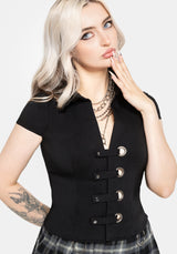 Alina Stripe Bengaline Eyelet Shirt US 2