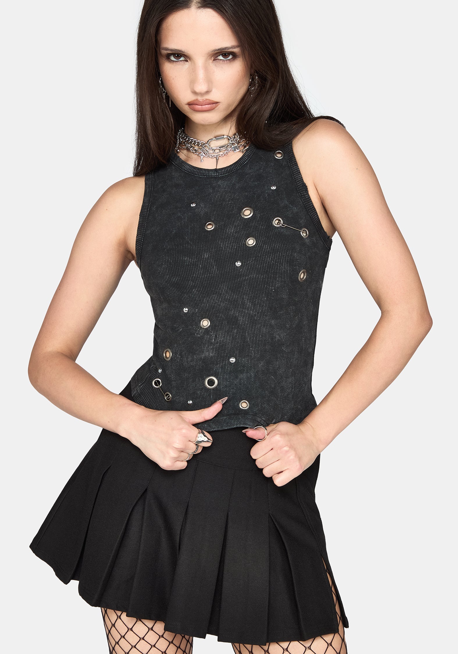Cassiana Ribbed Eyelet Vest
