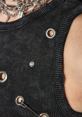 Cassiana Ribbed Eyelet Vest