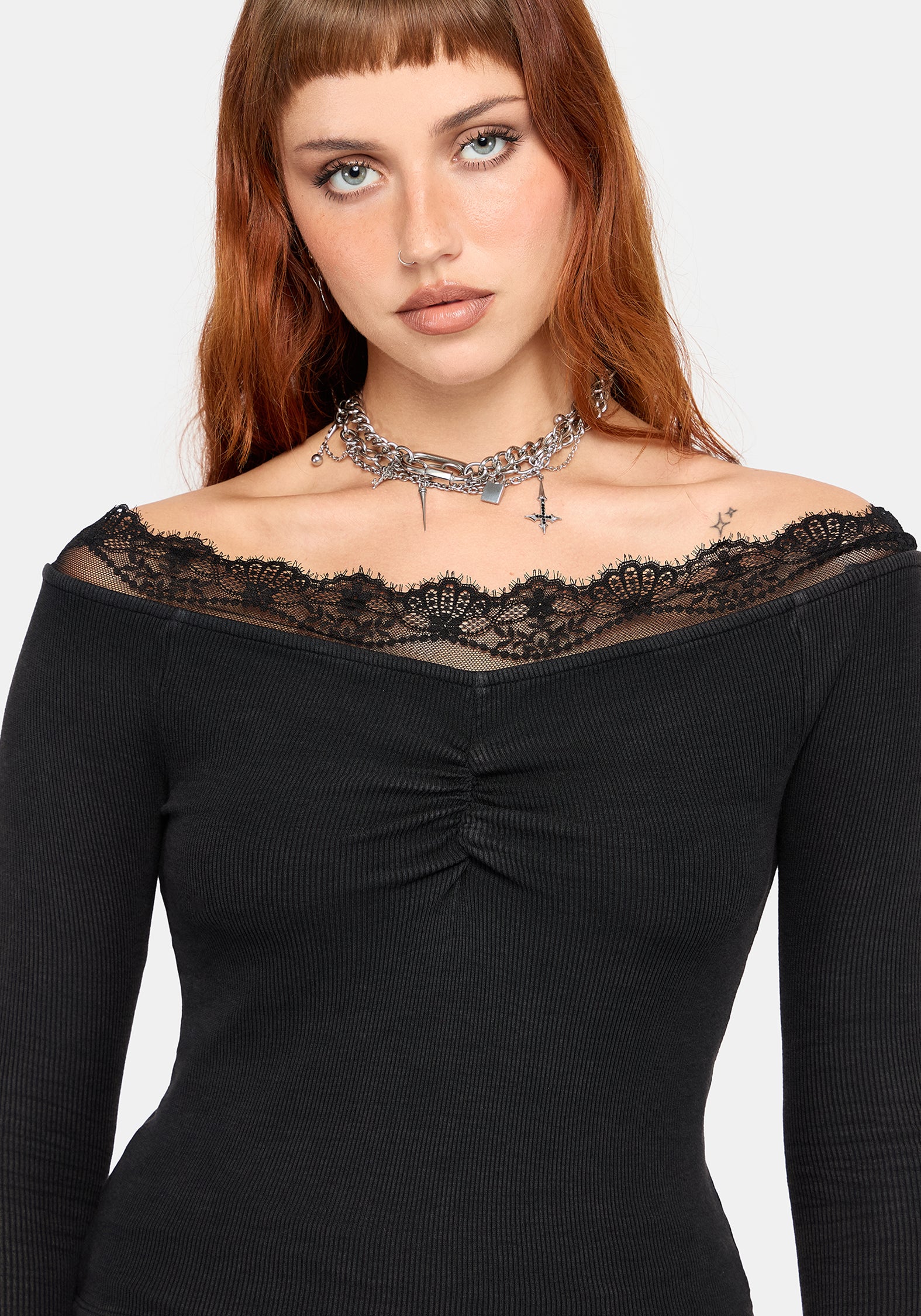 Sydney Ribbed Off The Shoulder Top – Disturbia