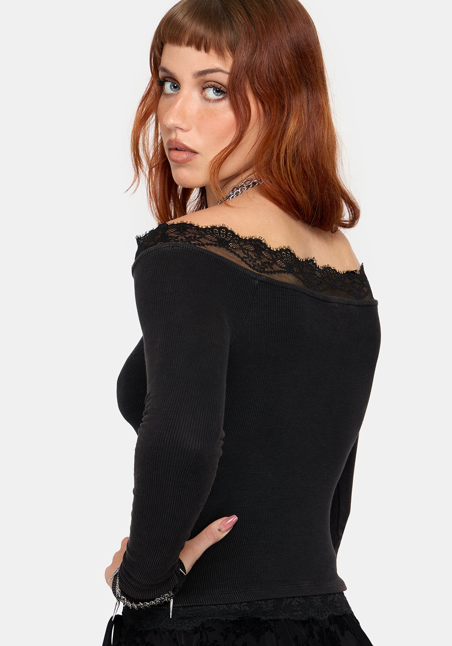 Sydney Ribbed Off The Shoulder Top – Disturbia