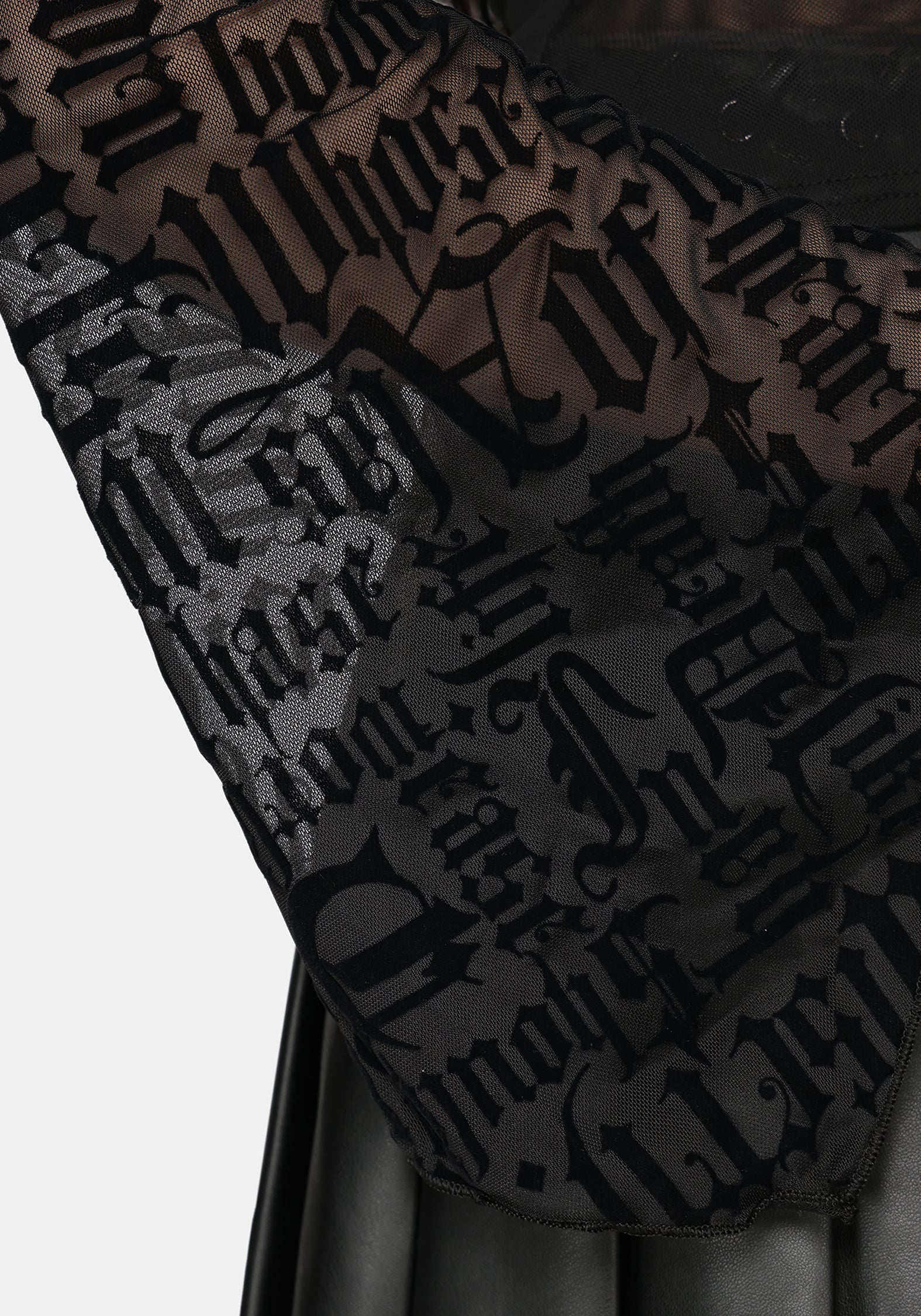Ashes & Words Square Neck Flock Mesh Top