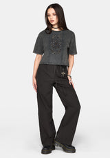 Morgan Cutwork Crop Boxy T-Shirt