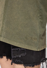 Blake Lace Oversized Graphic T-Shirt- Khaki