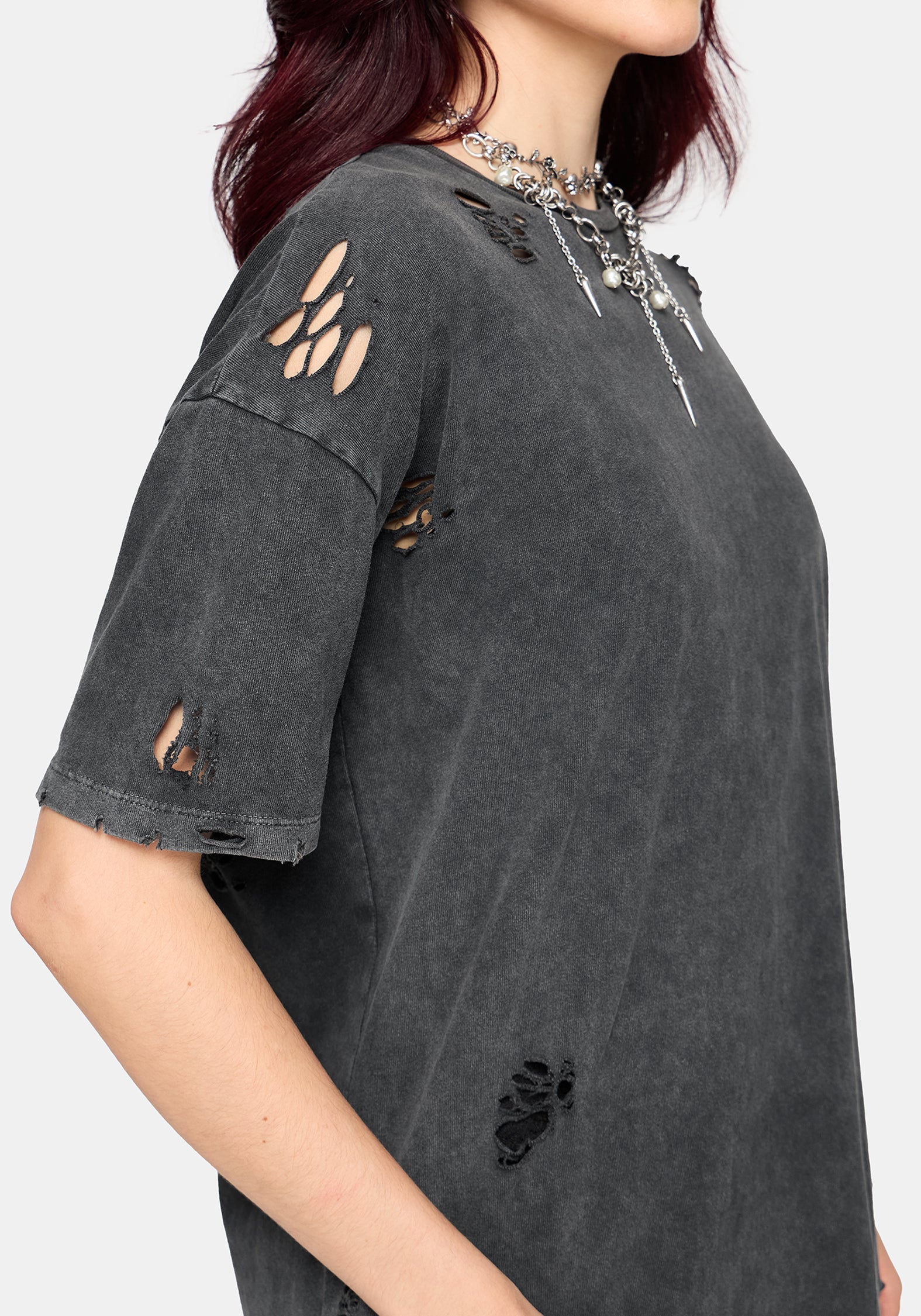 Brooke Distressed Oversized T-Shirt – Disturbia