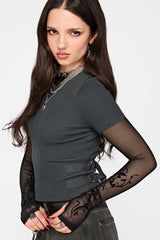 Lexie Ribbed Short Sleeve Buckle Top