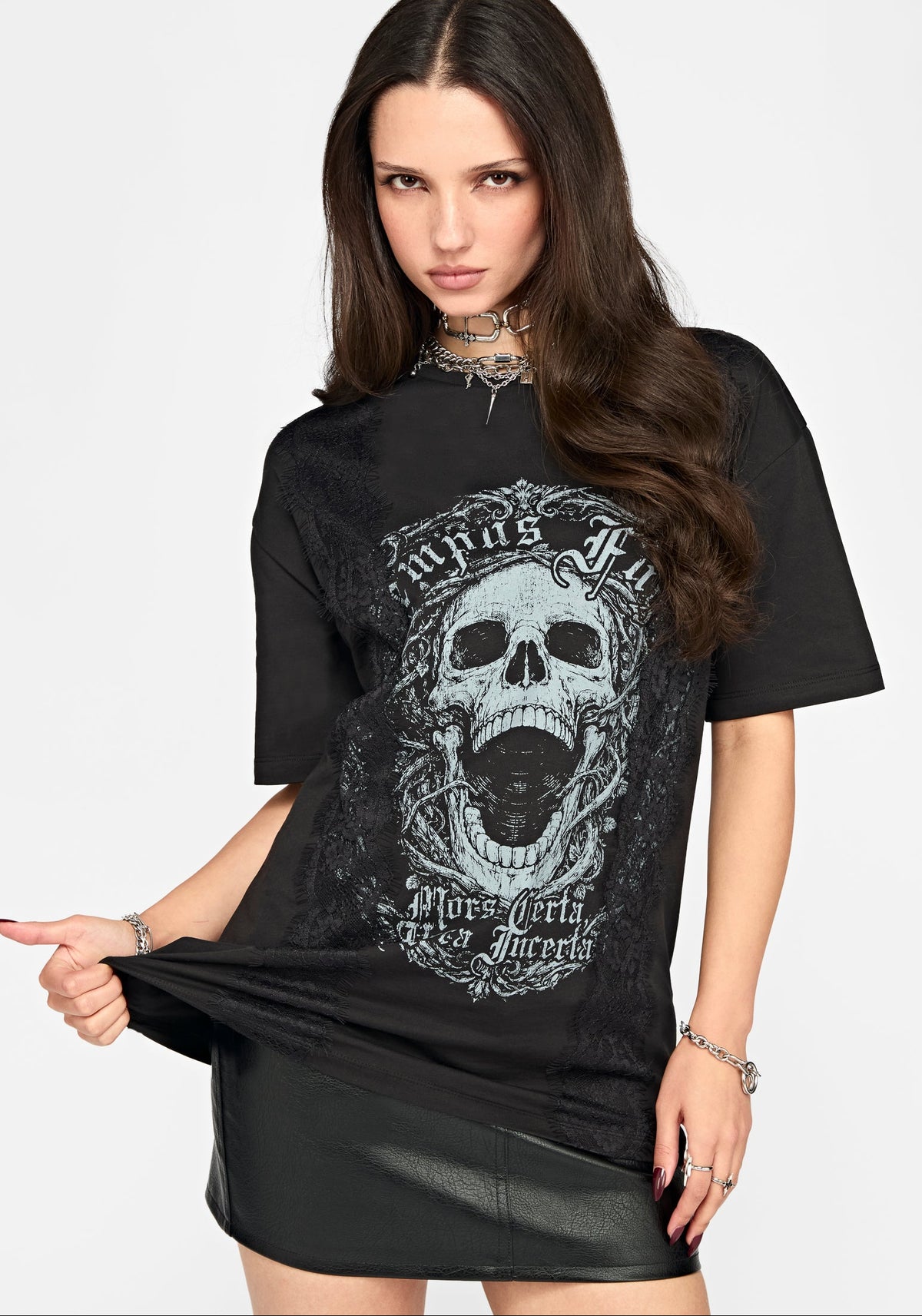 Requiem Veil Lace Oversized T-Shirt
