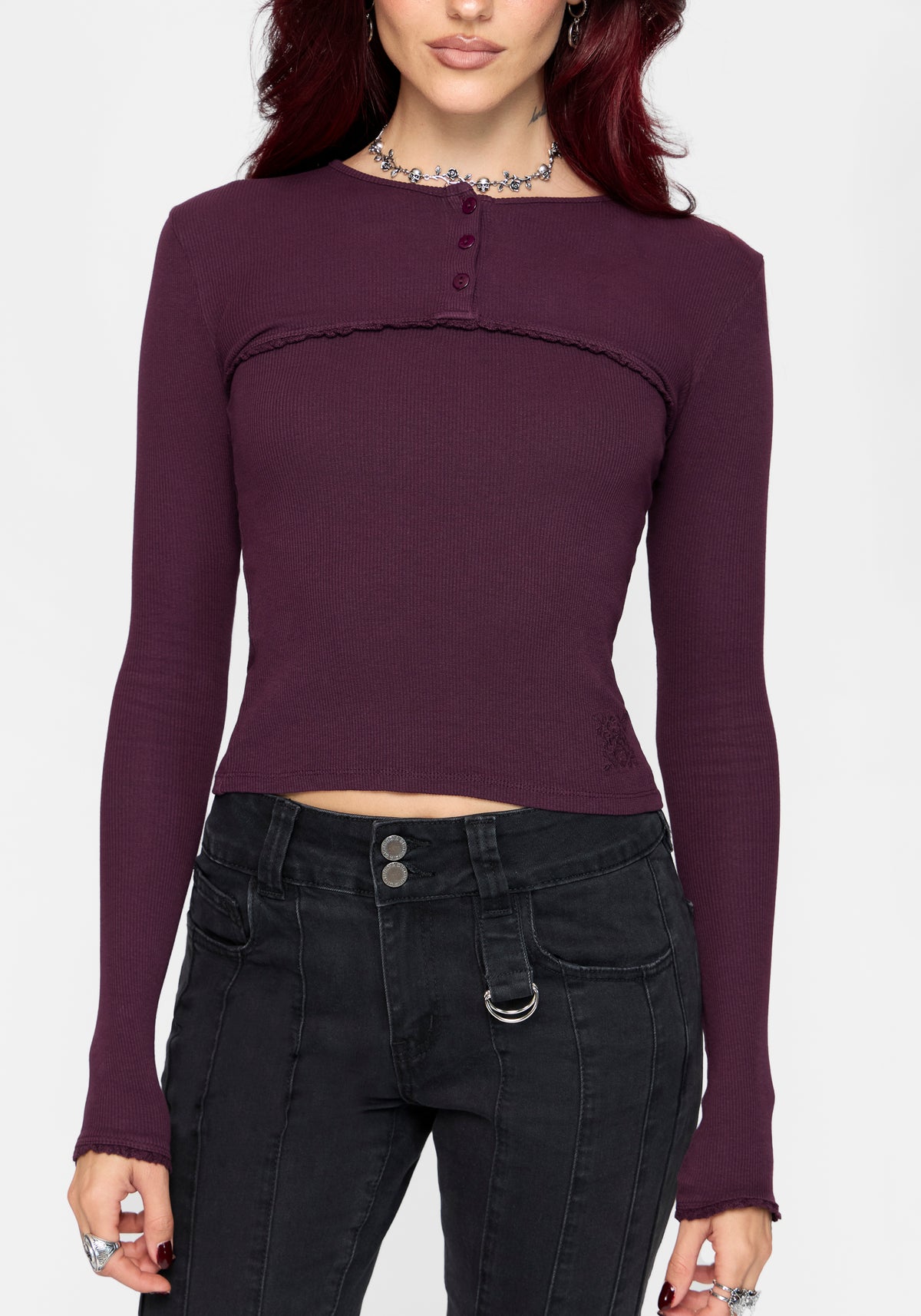 Serena Long Sleeve Waffle Top