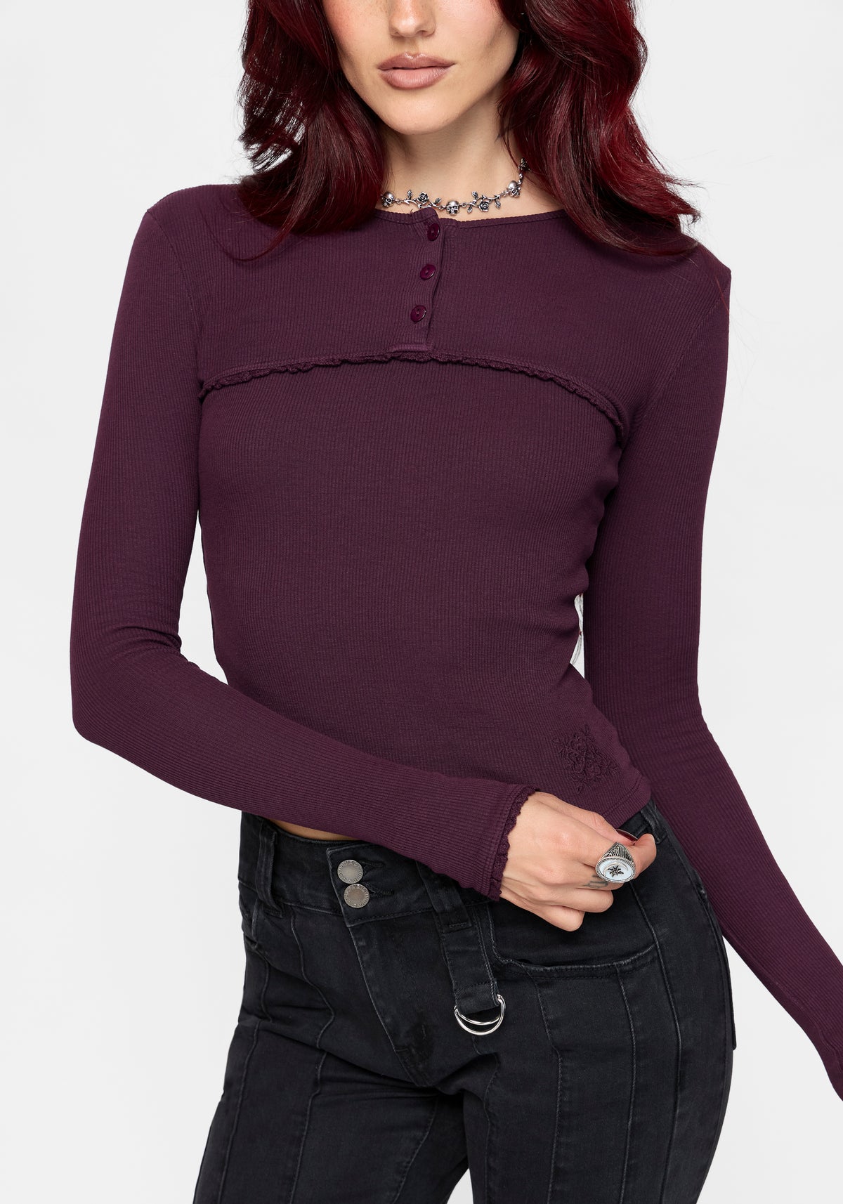 Serena Long Sleeve Waffle Top