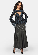 Disturbia x The Witcher Flocked Mesh Shrug Cami Top