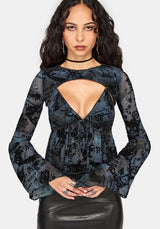 Disturbia x The Witcher Flocked Mesh Shrug Cami Top