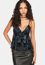 Disturbia x The Witcher Flocked Mesh Shrug Cami Top