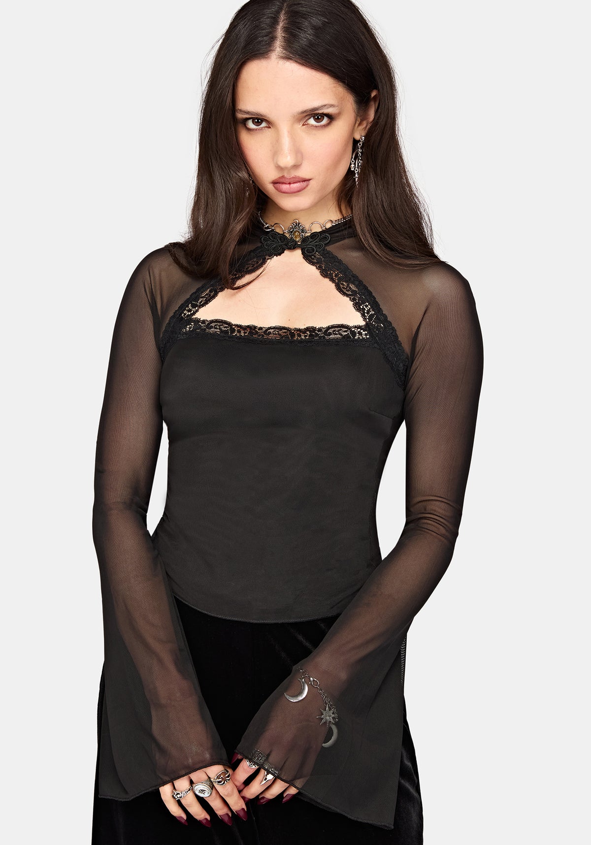 Noa Long Sleeve Cut Out Top