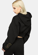 Ouro Embroidered Cropped  Hoodie