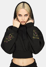 Ouro Embroidered Cropped  Hoodie