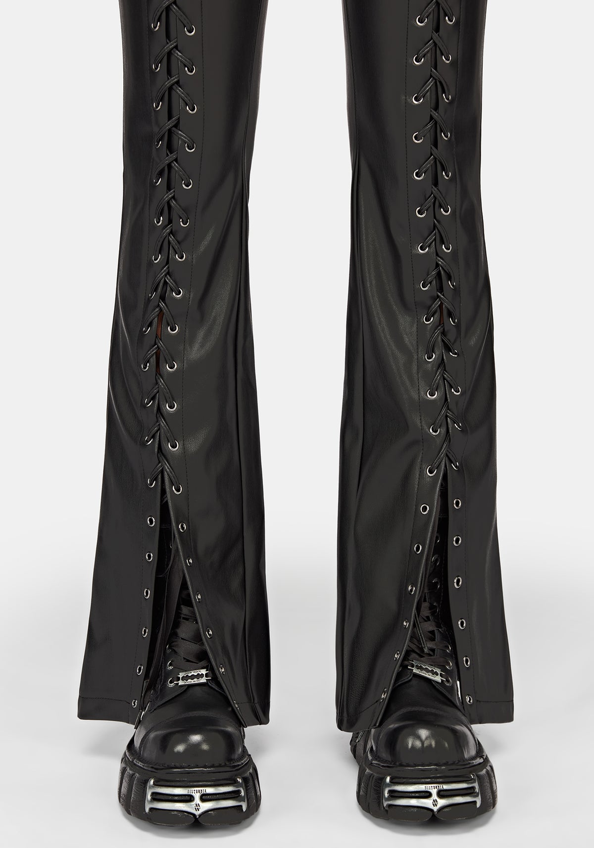 Monica PU Lace Up Pants